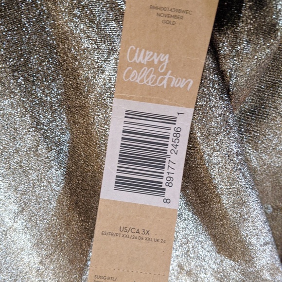 Plus Size Rachel Roy Metallic Dress 3X - Picture 4 of 5